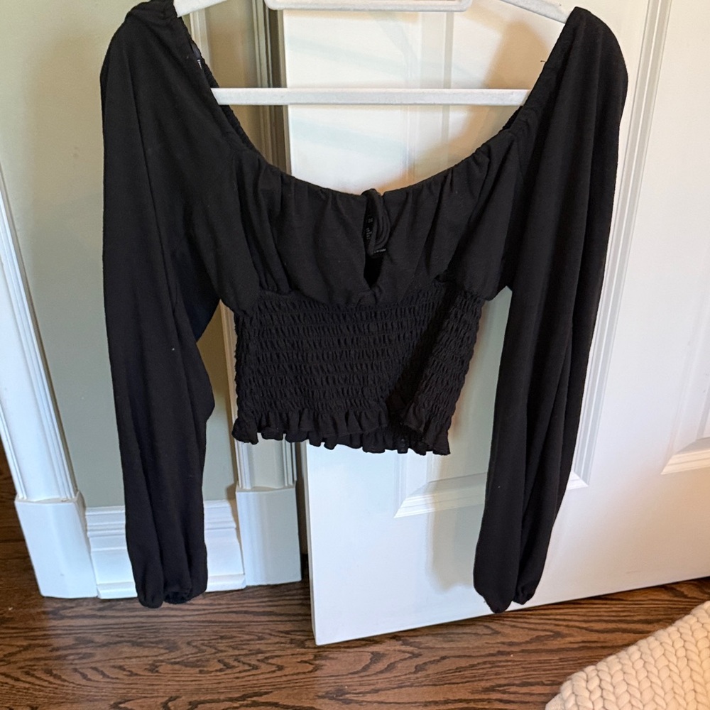 Forever 21 Black Long Sleeve Top